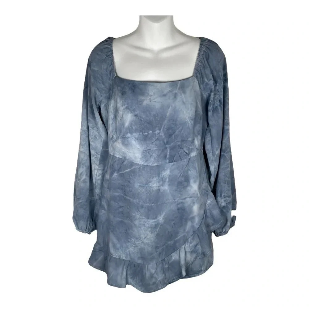 Altar’d State Blue Tie Dye Romper Medium
